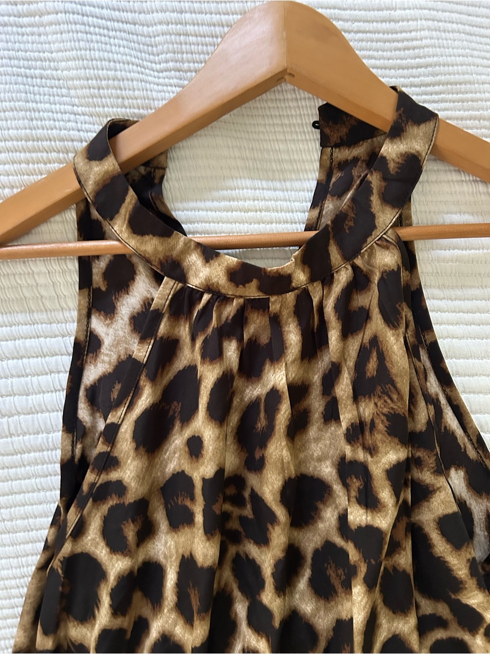 Leopard Print Halter Tank Top - Brown